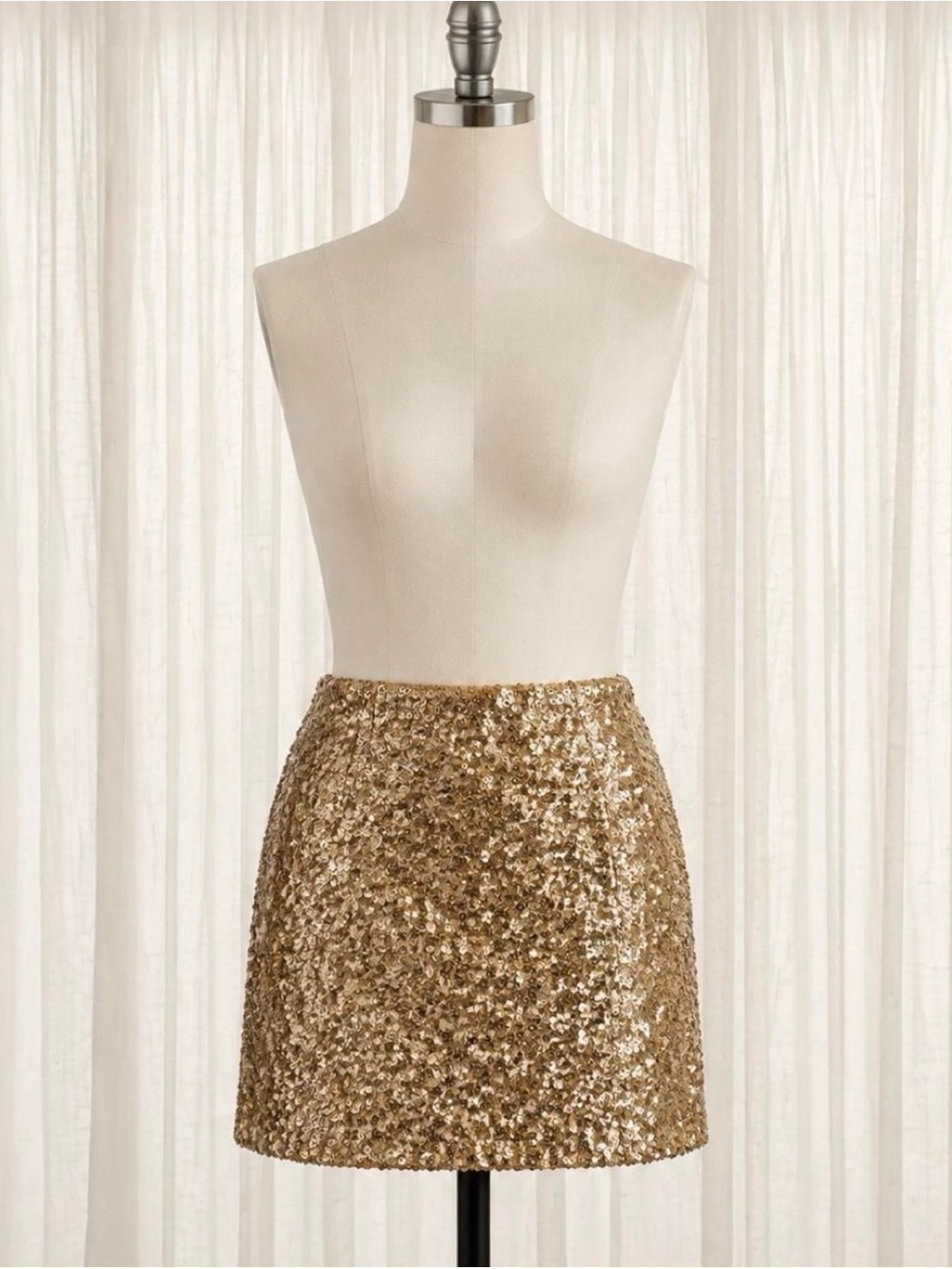 Decree Gold Sequin Mini Skirt